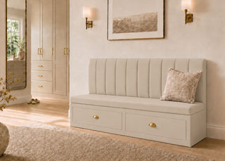 Camden Straight Fluted Banquette Seating with Storage | Clay Colourway