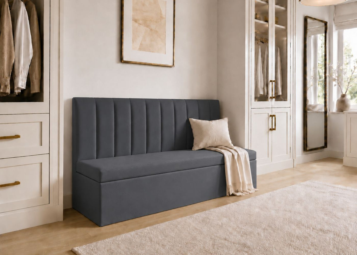 Camden Straight Fluted Banquette Seating | Denim Colourway