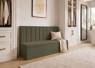 Camden Straight Fluted Banquette Seating | Moss Colourway