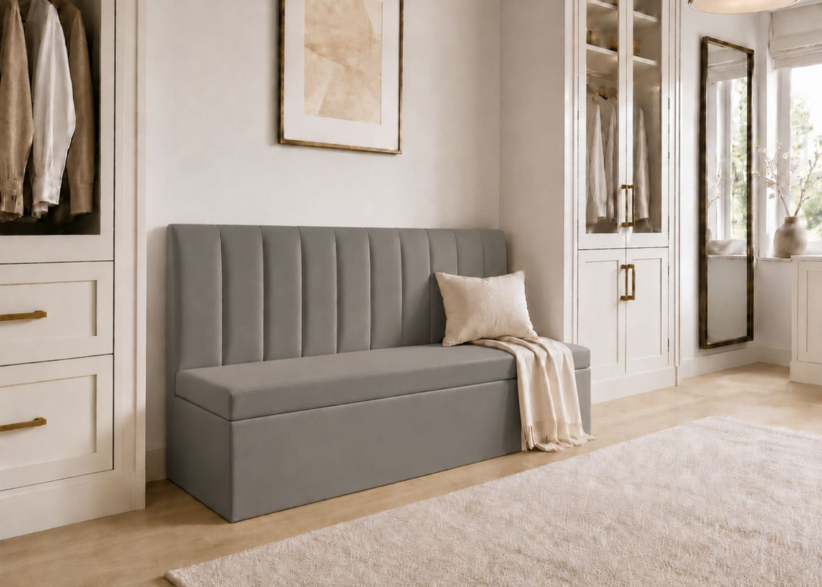 Camden Straight Fluted Banquette Seating | Steel Colourway