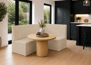 Camden L Shape Fluted Banquette Seating | Right Hand in Clay Colourway
