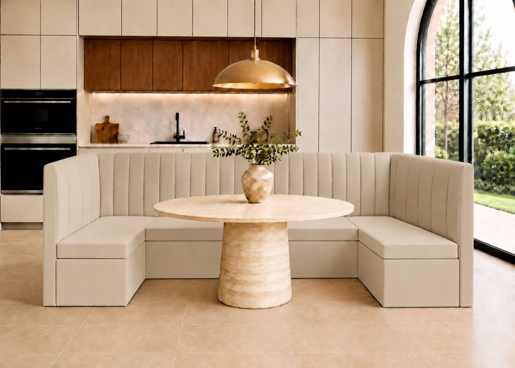Camden U Shape Fluted Banquette Seating | Clay Colourway