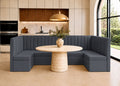 Camden U Shape Fluted Banquette Seating | Denim Colourway