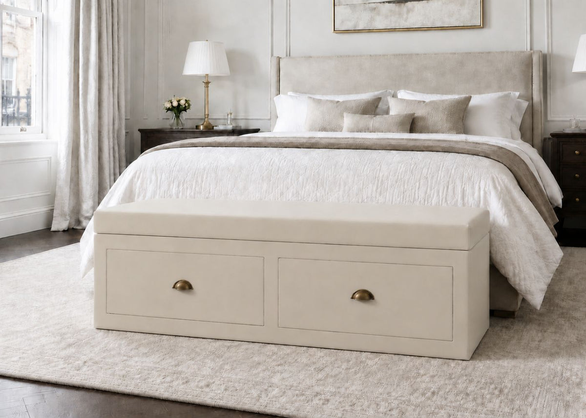 Henley Straight Bench Seating with Storage | Clay Colourway