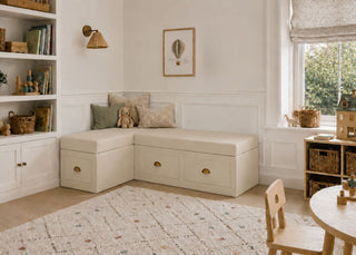 Henley L Shape Bench Seating with Storage | Left Hand in Clay Colourway