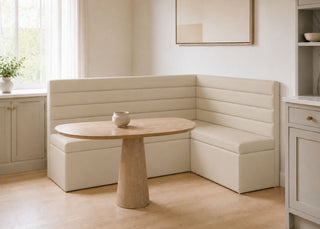 Soho L Shape Panelled Banquette Seating | Right Hand in Clay Colourway