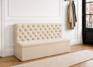 Mayfair Straight Buttoned Upholstered Bench | Clay Colourway