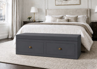 Henley Straight Bench Seating with Storage | Denim Colourway