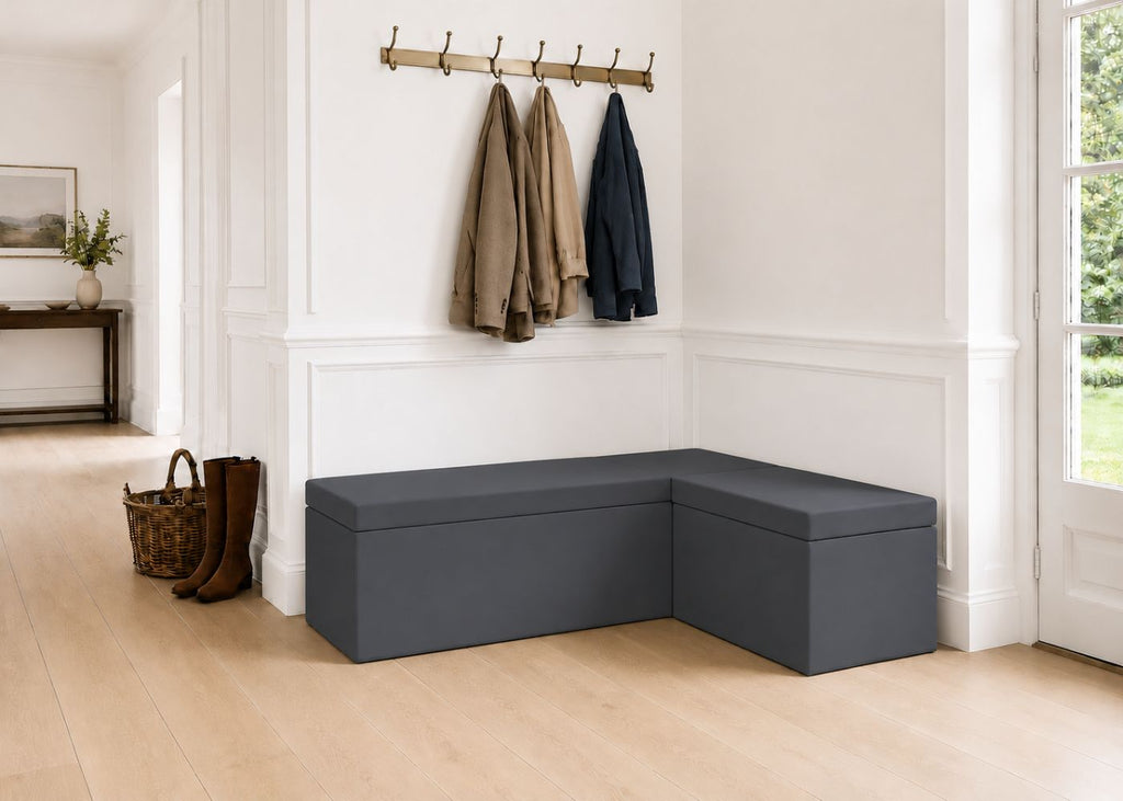 Henley L Shape Bench Seating | Right Hand in Denim Colourway
