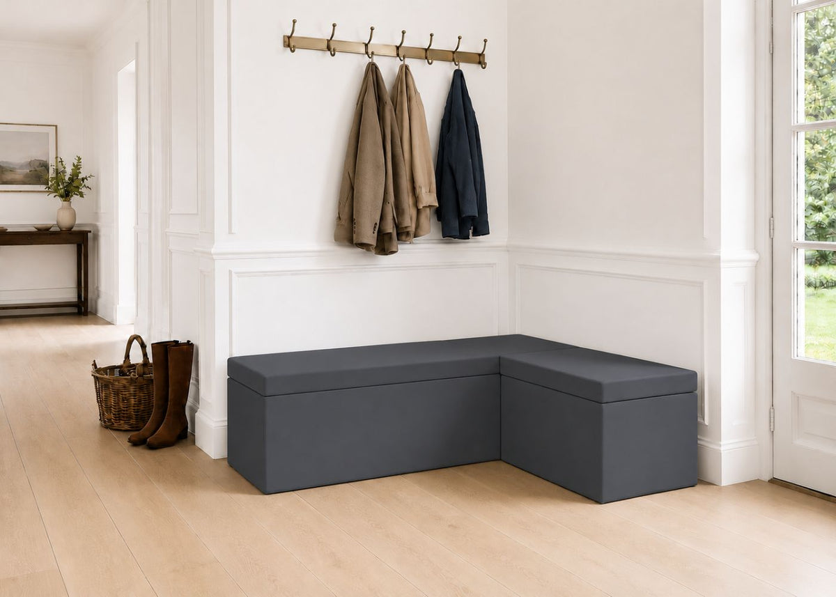 Henley L Shape Bench Seating | Right Hand in Denim Colourway