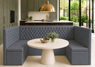 Mayfair U Shape Buttoned Banquette Seating | Denim Colourway