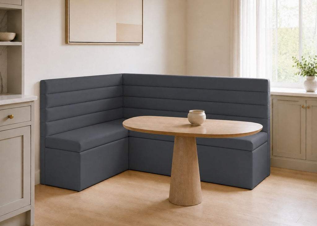 Soho L Shape Panelled Banquette Seating | Left Hand in Denim Colourway