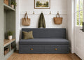 Richmond Straight Plain Back Banquette Seating with Storage | Denim Colourway