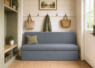 Richmond Straight Plain Back Banquette Seating | Denim Colourway