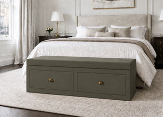 Henley Straight Bench Seating with Storage | Moss Colourway