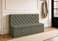 Mayfair Straight Buttoned Upholstered Storage Bench | Moss Colourway