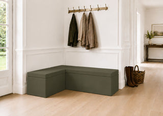 Henley L Shape Bench Seating | Left Hand in Moss Colourway