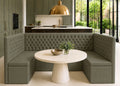 Mayfair U Shape Buttoned Banquette Seating | Moss Colourway