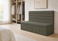 Soho Straight Panelled Bench Seating with Storage |  Moss Colourway