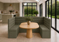 Soho U Shape Straight Panelled Banquette Seating | Moss Colourway