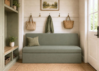Richmond Straight Plain Back Banquette Seating | Moss Colourway