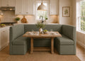 Richmond U Shape Plain Back Banquette Seating | Moss Colourway