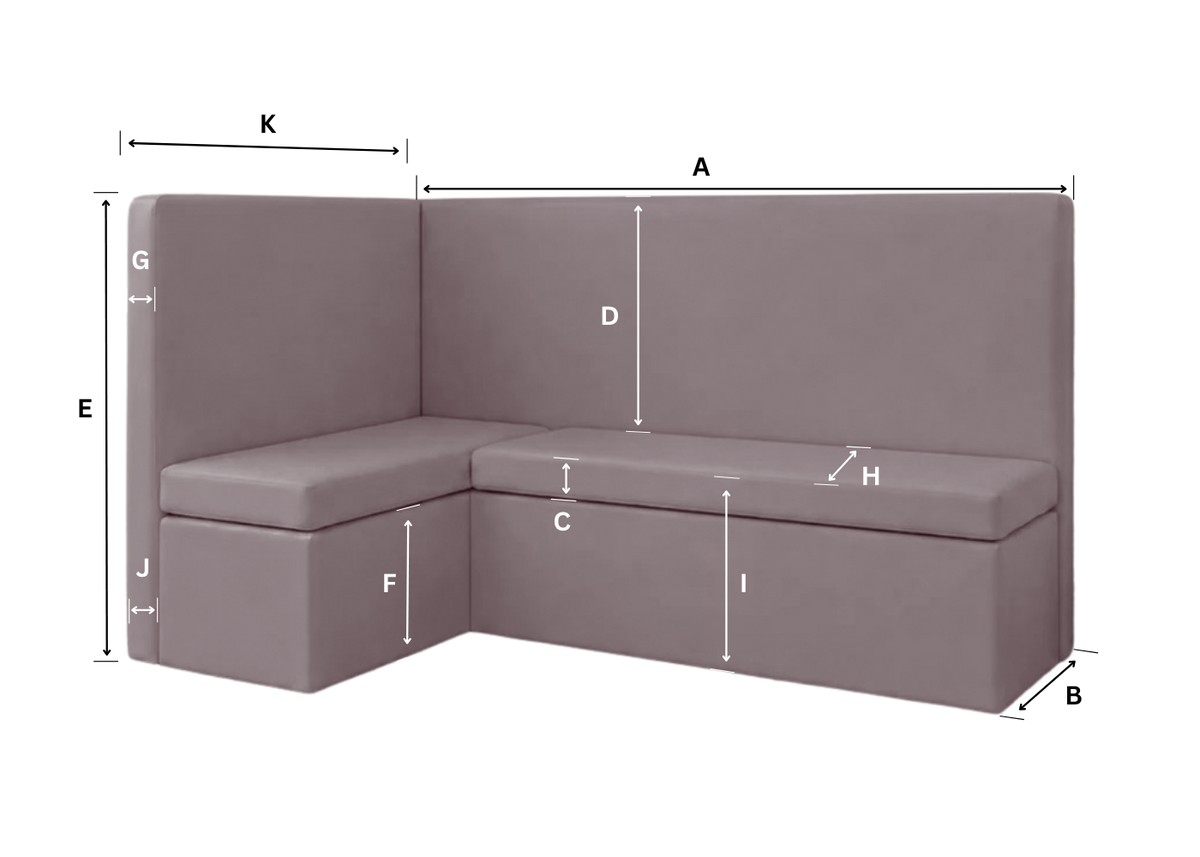 L-shaped bench measurement guide