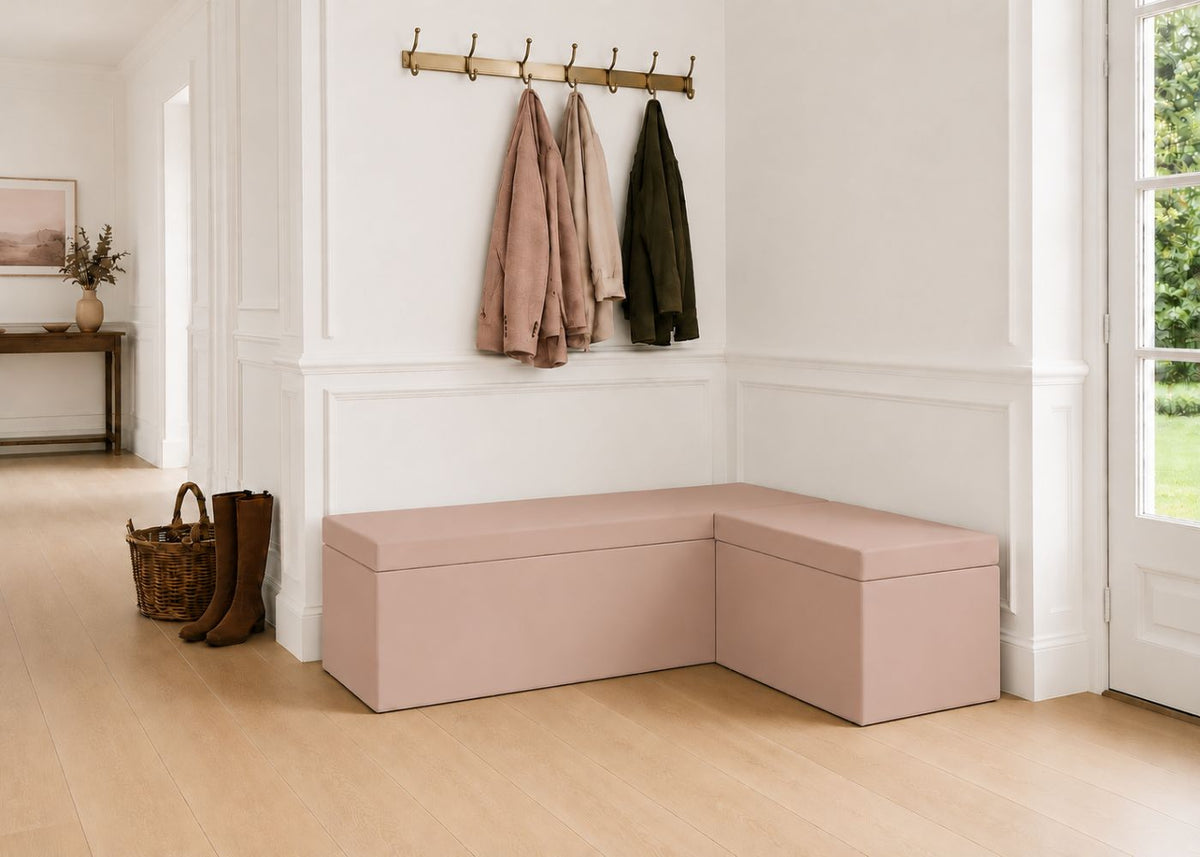 Henley L Shape Bench Seating | Right Hand in Rose Colourway