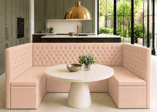 Mayfair U Shape Buttoned Banquette Seating | Rose Colourway
