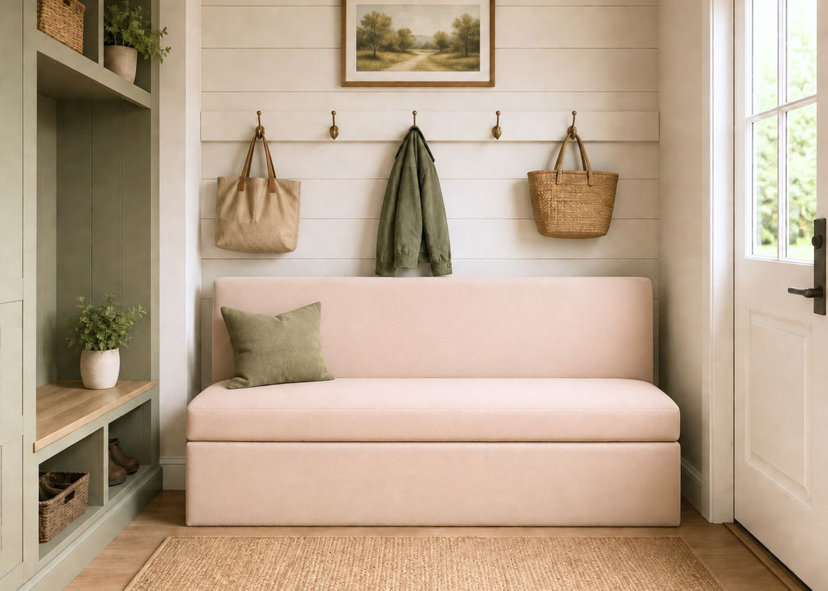 Richmond Straight Plain Back Banquette Seating | Rose Colourway