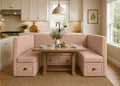 Richmond U Shape Plain Back Banquette Seating with Storage | Rose Colourway