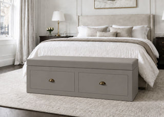 Henley Straight Bench Seating with Storage | Steel Colourway