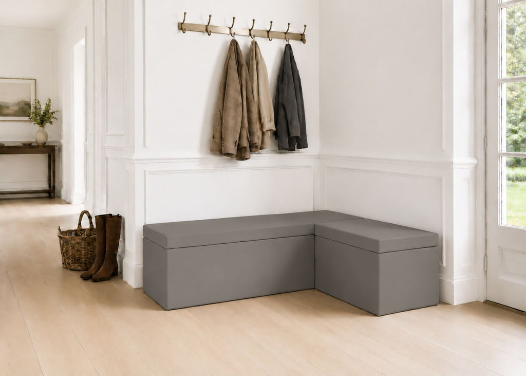 Henley L Shape Bench Seating | Right Hand in Steel Colourway