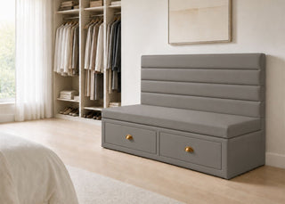 Soho Straight Panelled Bench Seating with Storage |  Steel Colourway