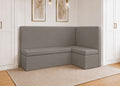 Richmond L Shape Plain Back Banquette Seating | Right Hand in Steel Colourway