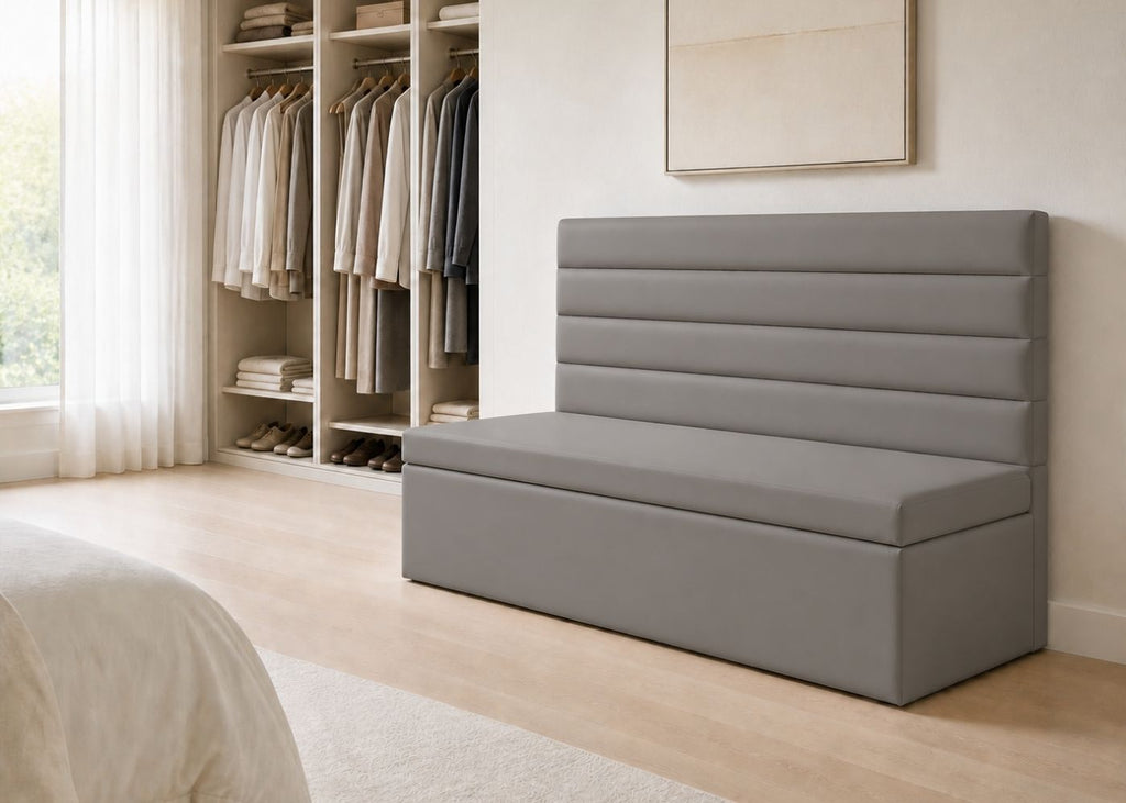 Soho Straight Panelled Bench Seating | Steel Colourway