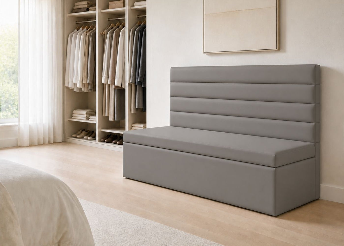 Soho Straight Panelled Bench Seating | Steel Colourway