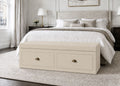 Henley Straight Bench Seating with Storage | Stone Colourway