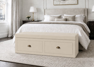 Henley Straight Bench Seating with Storage | Stone Colourway