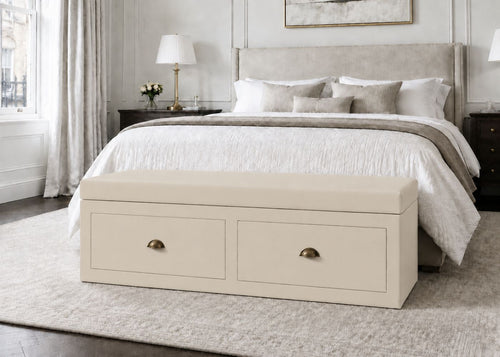 Henley Straight Bench Seating with Storage | Stone Colourway