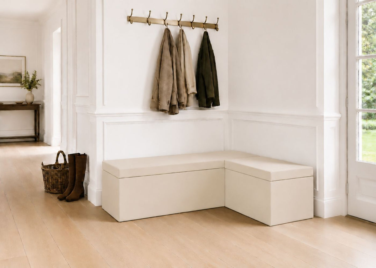 Henley L Shape Bench Seating | Right Hand in Stone Colourway