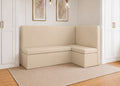 Richmond L Shape Plain Back Banquette Seating | Right Hand in Stone Colourway