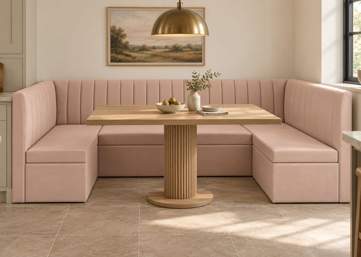 Fluted U Shape Banquette Seating | Clay Colourway